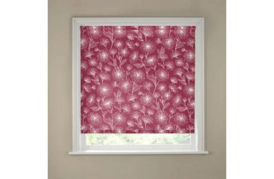 Floral Blackout Roller Blind - 3ft - Red.